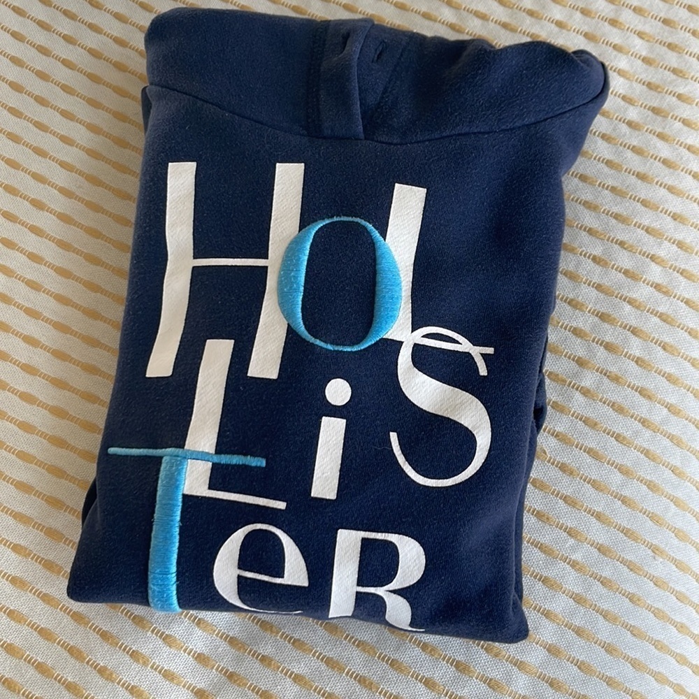 HOLLISTER hoodie navy blue with logo XS - Picture 9 of 9